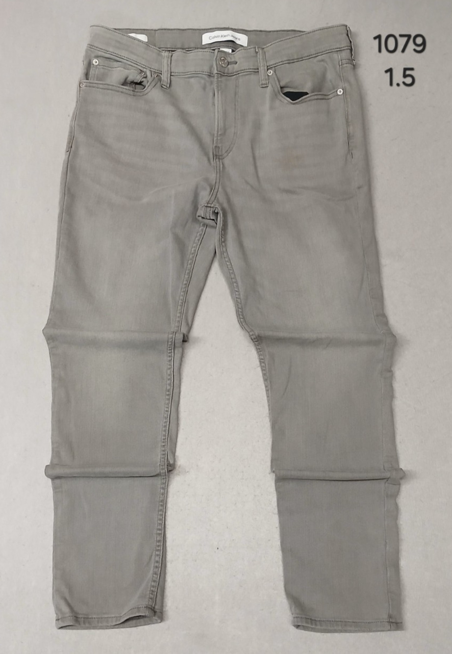 Calvin Klein (34x32) Gray Slim Straight Denim Jeans